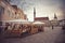 Tallinn. Estonia. Town Hall Square in summer evening