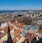 Tallinn, Estonia. View of the old town and port. Square Panorama of two pictures