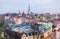 Tallinn old town rainy cityscape
