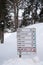 TALLINN, PIRITA - 01.16.2021: Waymarks at a health trail in Pirita, Tallinn during snowy winter