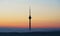 Tallinn tv tower in a light of sunset