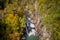 Tallulah Falls waterfall in a canyon during Fall in Georgia