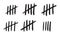 Tally marks count or prison wall sticks lines counter. Vector hash marks icons of jail or desert island lost day tally numbers cou