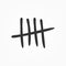 Tally marks drawn by hand. Isolated sketch icon, sign, symbol.