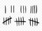 Tally marks on a prison wall isolated. Counting signs. Vector