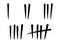 Tally marks to count days in prison. Tally marks for math lessons. Vector illustration