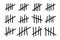 Tally marks to count days in prison. Tally marks for math lessons. Vector illustration
