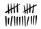 Tally marks to count days in prison. Tally marks for math lessons. Vector illustration