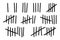 Tally marks to count days in prison. Tally marks for math lessons. Vector illustration