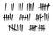 Tally marks to count days in prison. Tally marks for math lessons. Vector illustration