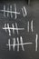 Tally marks, a unary numeral system