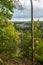 Talsperre Pohl dam from viewpoint above Jocketa village in Vogtland region in Germany