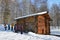 Taltsy, Irkutsk region, Russia, March, 02, 2017.Tourists visiting the cascade of liquid water mills from the village of Vladimirov