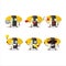 Tamago sushi cartoon character with various types of business emoticons
