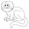 Tamarin Animal Isolated Coloring Page for Kids