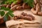 Tamarind fruit on the table