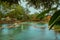 tamasopo Waterfalls San Luis PotosÃ­ - January 19, 2020: Panoramic view of the Cascades at the Tamasopo Spa in the Huasteca