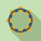 Tambourine icon flat vector. Music drum