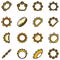 Tambourine icons set vector flat