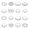 Tambourine icons set vector outline