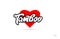 tambov city design typography with red heart icon logo