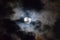 Tamil Nadu, India - June-06-2020: Penumbral lunar eclipse behind clouds