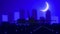 Tampa Florida USA America Skyline Sunrise Landing Moon Blue