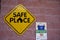 Tampa, Florida / USA - May 5 2018: Recycle Here and Safe Place Public County Signage