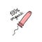 Tampon doodle icon, vector illustration