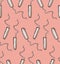 Tampons hygiene woman medical seamless pattern, period pads, sanitary napkins, menses protection, pms design. Hand drawn health