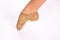 Tan Beige Jazz CORRECT en pointe position from above dancer perspective