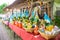 Tan Kuay Salak Festival- Northern Thai ritual that people will give foodstuff and valuable things to the temple and monks