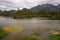 Tanana river in overcast summer day