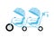 Tandem bicycle blue color for kids,Vector illustrations