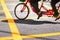 Tandem bicycle in the colorful street of Penang Malaysia