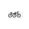 Tandem Bicycle line icon. Flat bike pictogram isolated on white. Vector illustration