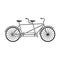 Tandem bike.Pleasure bicycle for two. Double bicycle. The ecological mode of transport.Different Bicycle single icon in