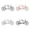Tandem bike.Pleasure bicycle for two. Double bicycle. The ecological mode of transport.Different Bicycle single icon in