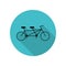Tandem bike. Pleasure bicycle for two. Double bicycle long shadow icon. Simple glyph, flat vector of arrow icons for ui and ux,
