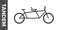 Tandem bike silhouette. Vector flat icon