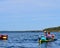 Tandem Ocean kayaking off the coast of Maine