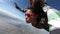 Tandem parachute jump. Selfie video