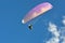 Tandem paraglider flying