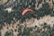 Tandem Paraglider soaring over Grand Teton National Park