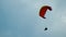 Tandem paragliders flying in the sky