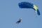 Tandem skydivers with parachute in Dubai