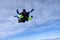 Tandem skydiving. Tandem jump in the sky.