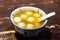 Tang Yuan or glutinous rice ball sweet dessert ginger soup