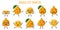 Tangelo citrus fruit cute funny cheerful characters with different poses and emotions