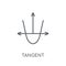 Tangent linear icon. Modern outline Tangent logo concept on whit